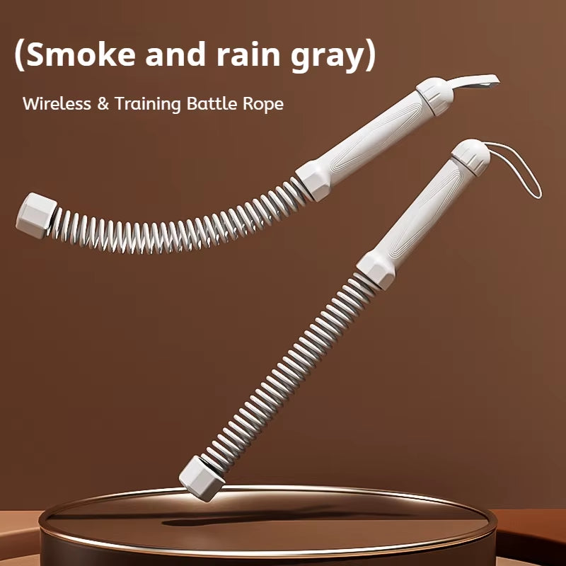 Cordless Battle Rope Training System - 2-Piece Set for Multifunctional Power and Arm Strength Workouts at Home - Unisex Full Body Gym Equipment